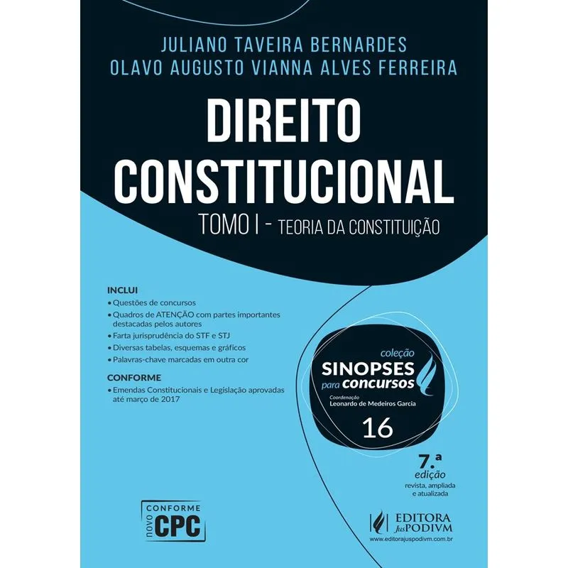 Direito Constitucional: Teoria Da Constituição - Vol.16 - Tomo 1 - Coleção Sinopses Para Concursos