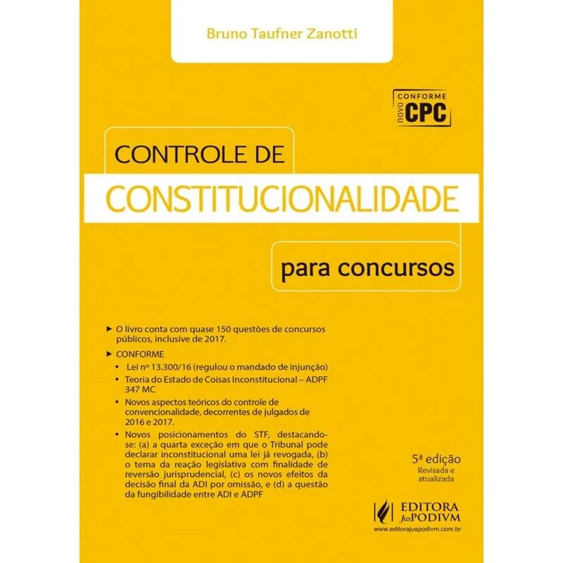 Controle De Constitucionalidade Para Concursos - Juspodivm