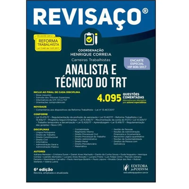 Analista E Tecnico Do Trt - Revisaco - Juspodivm