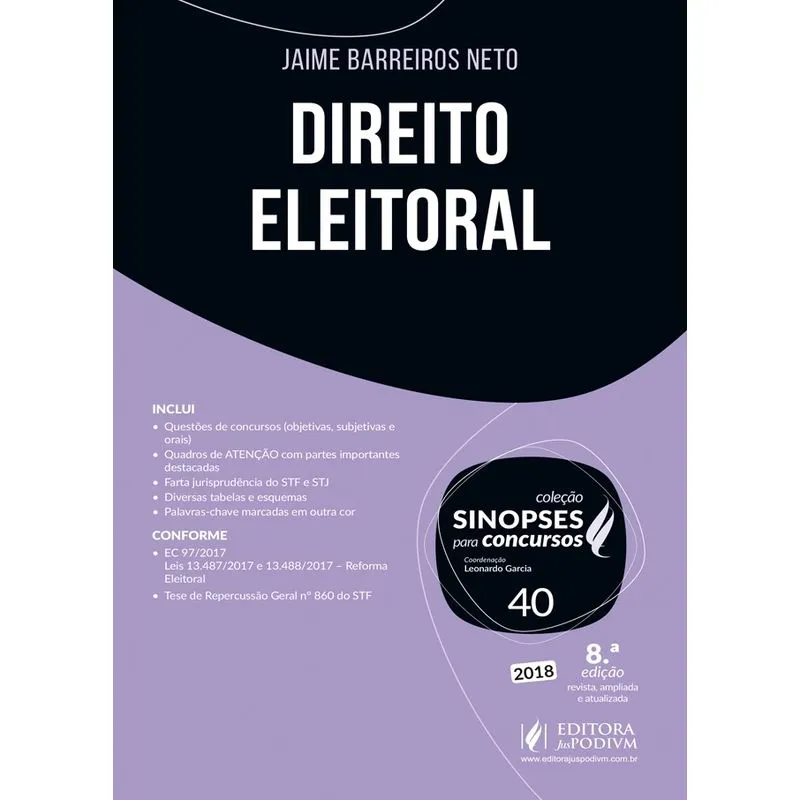 Direito Eleitoral - Sinopses Para Concursos Vol 40 - Juspodivm