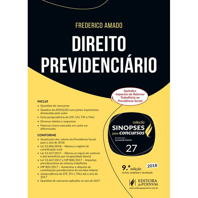 Sinopses Para Concursos - Vol 27 - Direito Previdenciario - Juspodivm