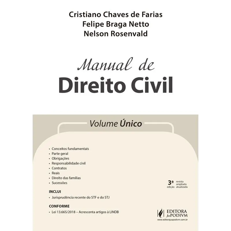 Manual De Direito Civil - Volume Unico - Juspodivm - 3 Ed