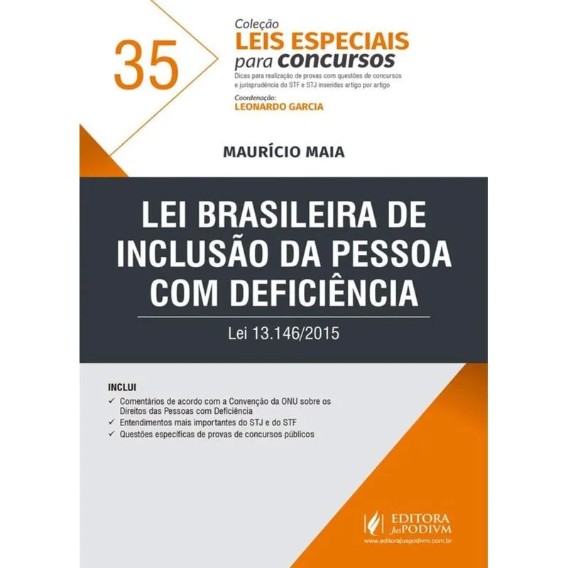 Lei Brasileira De Inclusao Da Pessoa Com Deficiencia - Juspodivm