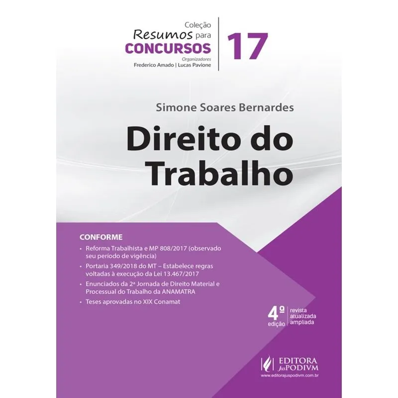 Resumos Para Concursos - Vol 17 - Direito Do Trabalho - Juspodivm
