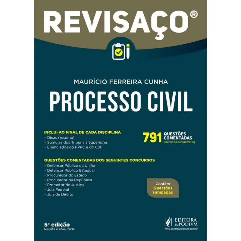 Revisaco Processo Civil - 791 - Questoes Comentadas - Juspodivm