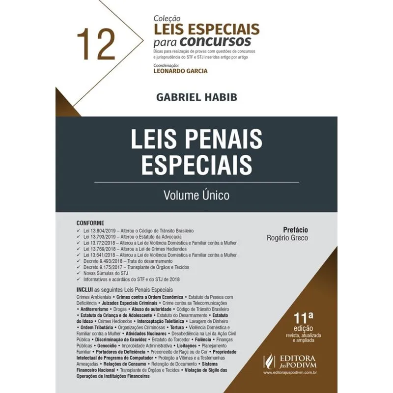 Leis Penais Especiais - Vol 12 - Volume Unico - Juspodivm
