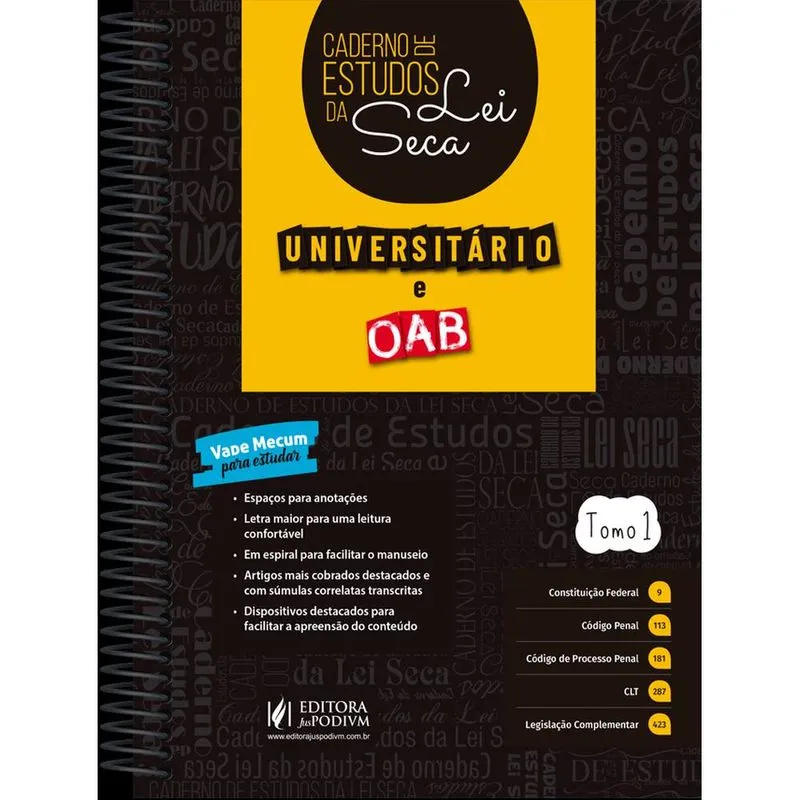 Caderno de estudos da lei seca