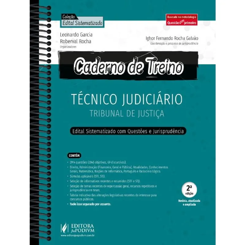 Caderno De Treino - Técnico Judiciário - Tribunal De Justiça - 2ª Edição (2024)