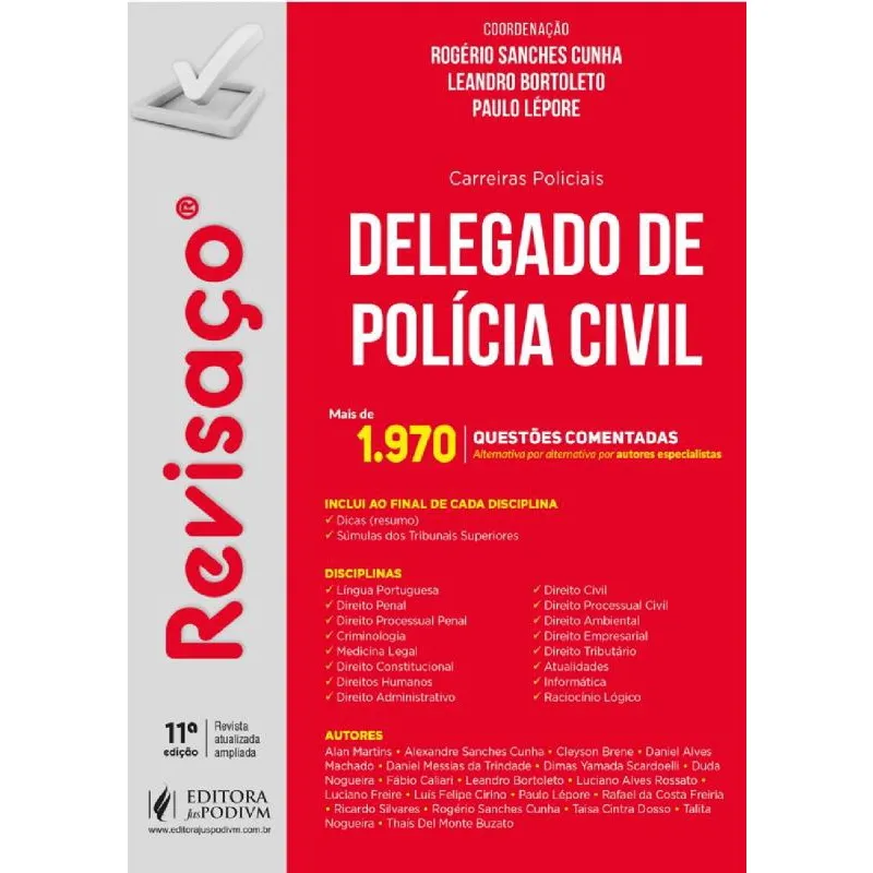 Revisaço - Delegado De Polícia Civil - Mais De 1.970 Questões Comentadas - 11ª Edição (2024)