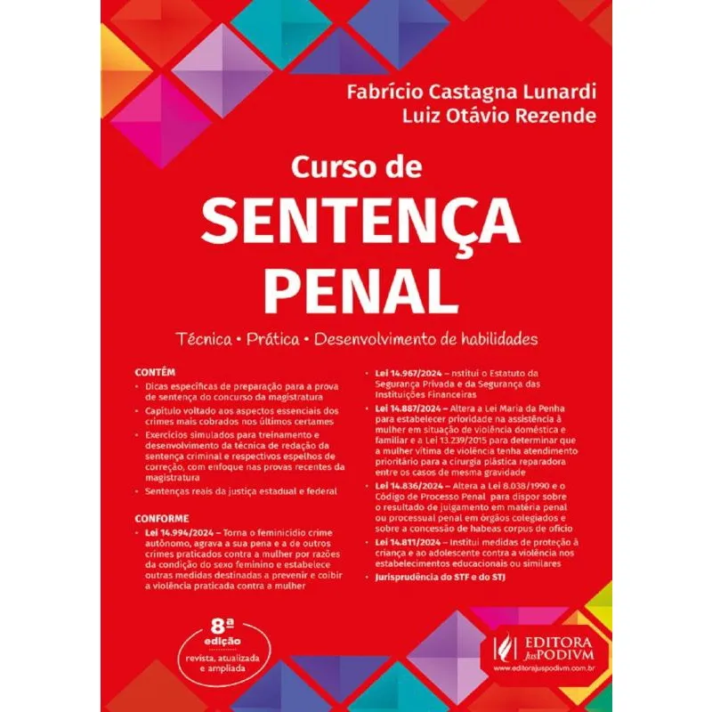 Curso de Sentença Penal: Técnica, Prática e Desenvolvimento de Habilidades - 8ª Edição (2025)