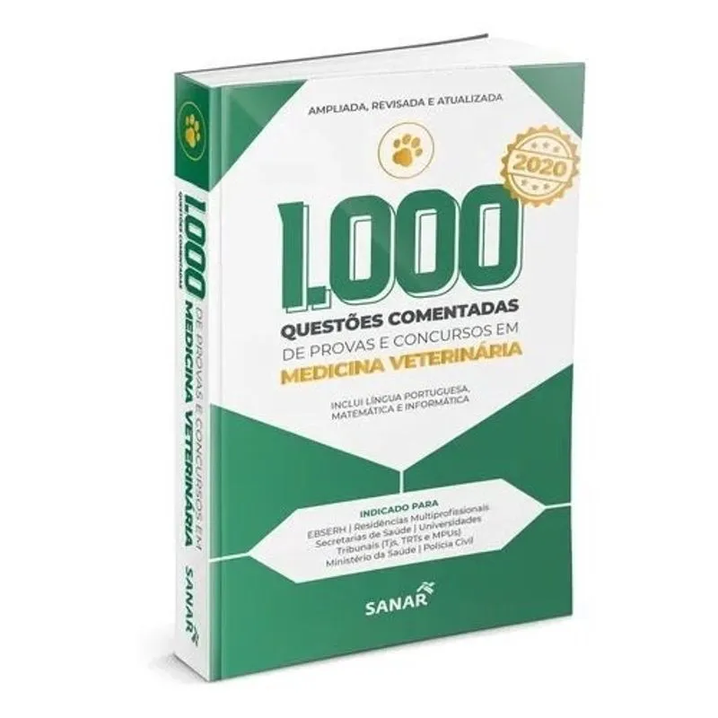 Livro 1.000 Quest Comen Para Provas E Con Em Med Veterinária