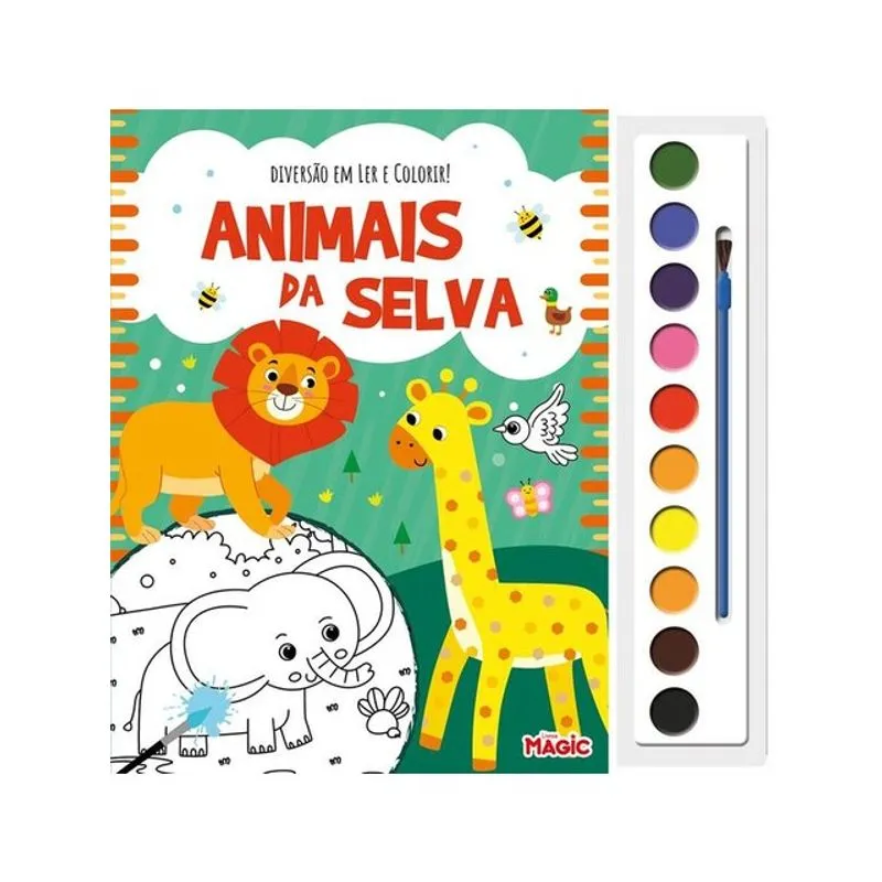 DIVERSÃO EM LER E COLORIR - ANIMAIS DA SELVA