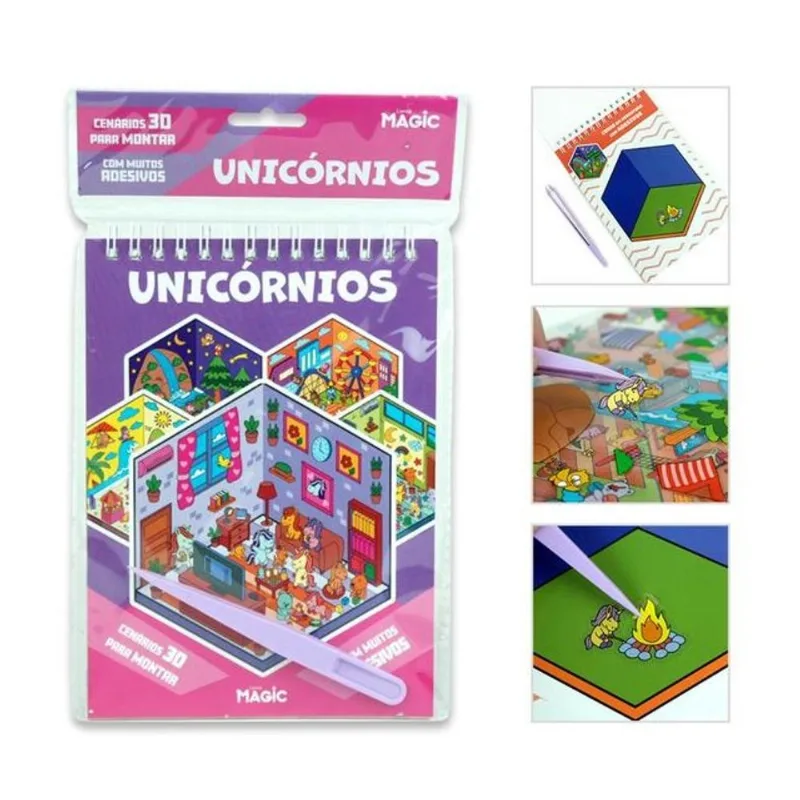 UNICÓRNIOS COM ADESIVOS 3D