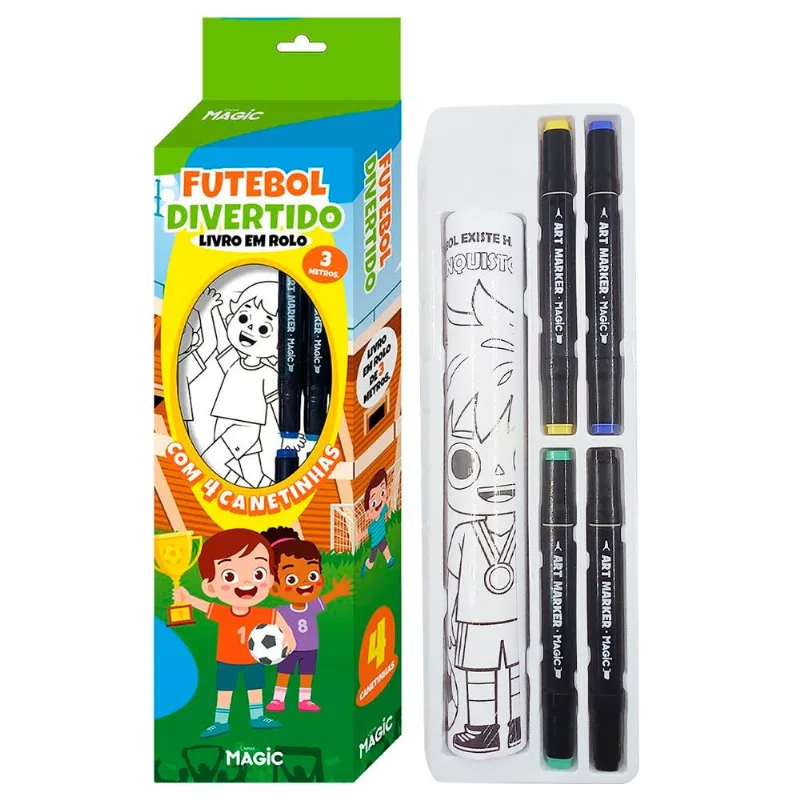 Livro P/Colorir Futebol Divertido em Papel Magic Kids
