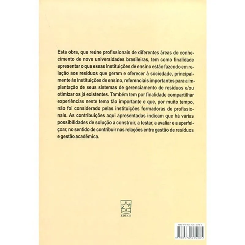 GESTAO DE RESIDUOS EM UNIVERSIDADES - SOLLUS DISTRIBUIDORA DE LIVROS LTDA Gestão De Resíduos Em Universidades