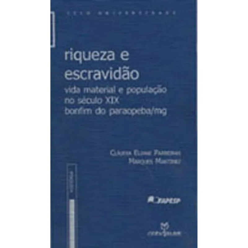 RIQUEZA E ESCRAVIDAO - VIDA MATERIAL E POPULAÇAO NO SECULO XIX EM BONFIM DO PARAOPEBA/ MG