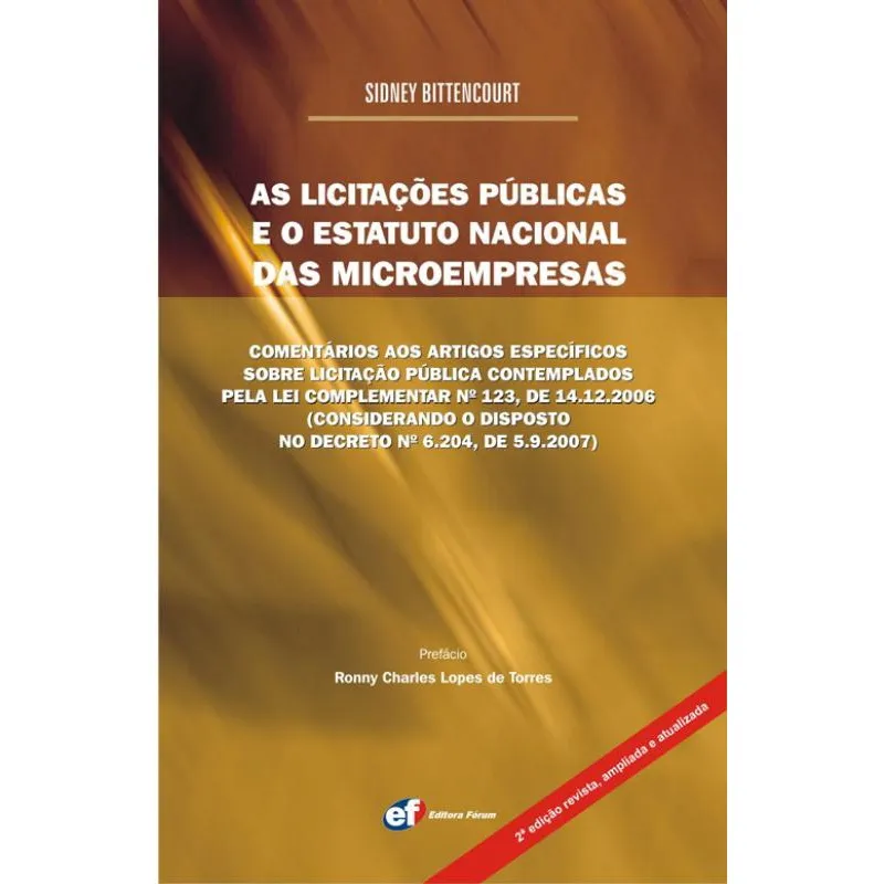 Livro - As licitações públicas e estatuto nacional das microempresas