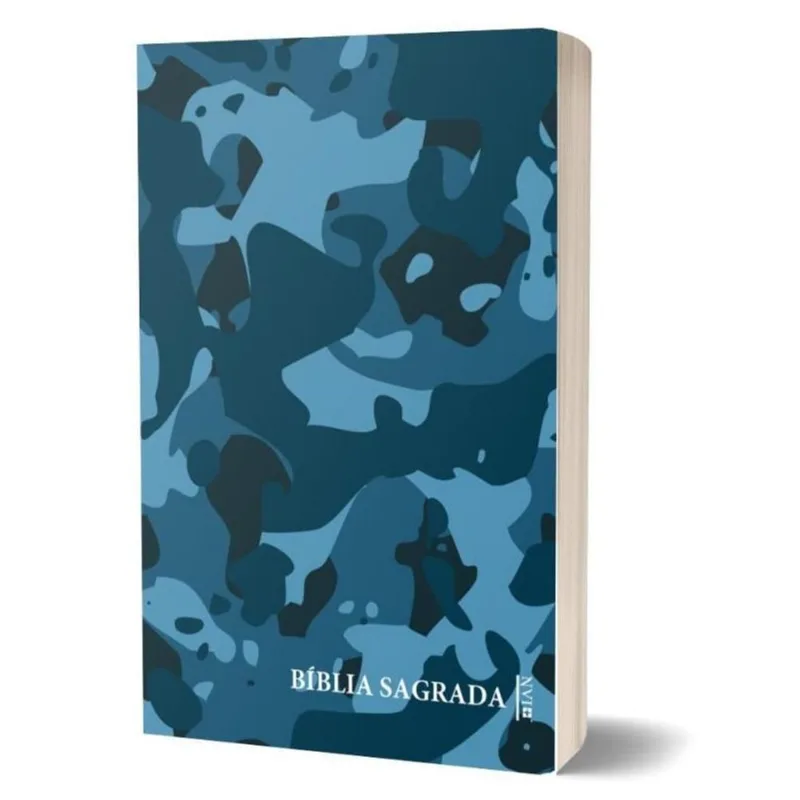 BÍBLIA SAGRADA NVI CAMUFLAGEM AZUL