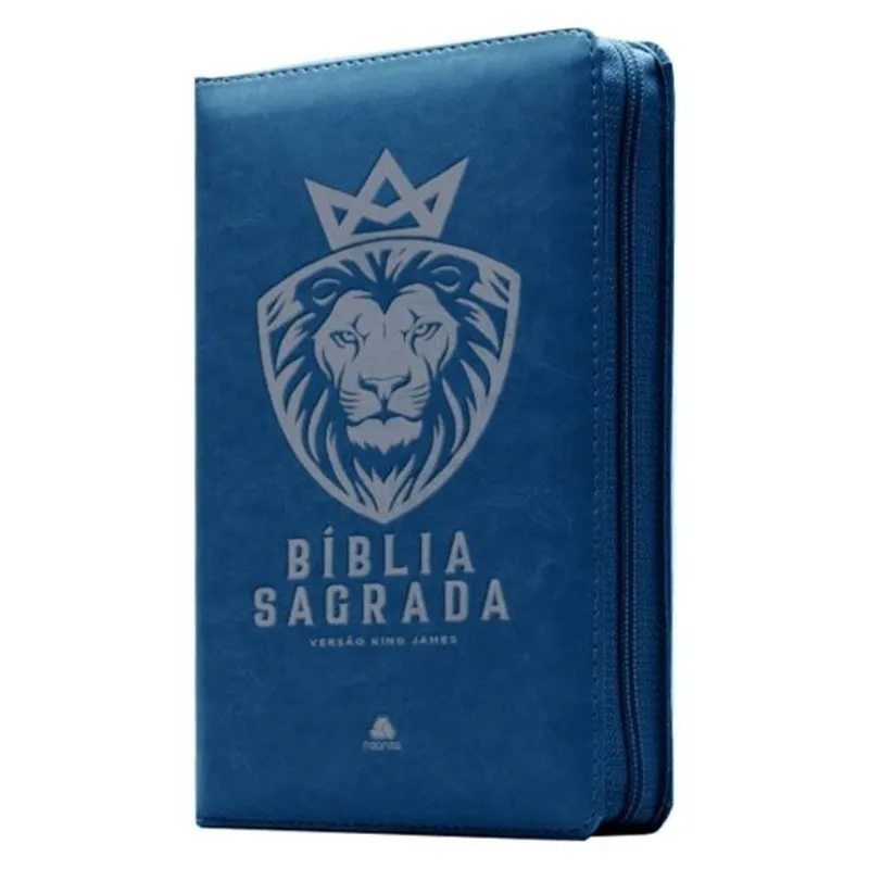 BÍBLIA SAGRADA KING JAMES COM ZÍPER - AZUL