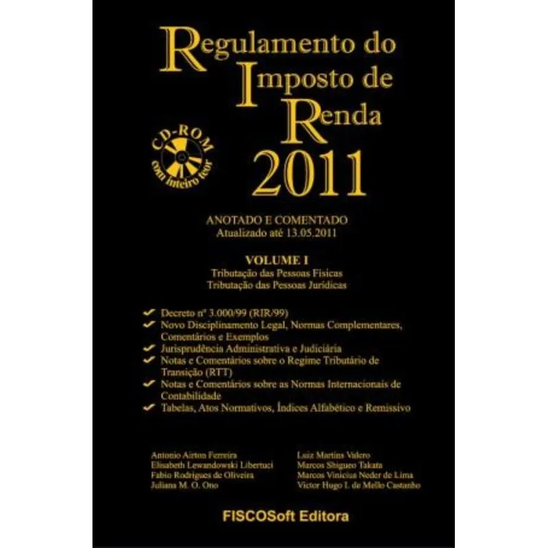 REGULAMENTO DO IMPOSTO DE RENDA 2011, 2 VOLUMES