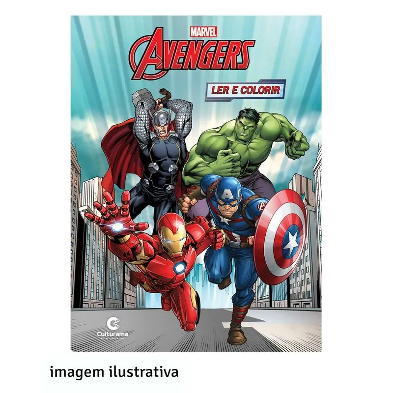 Livro Vingadores - Ler e Colorir com Giz de Cera - Culturama