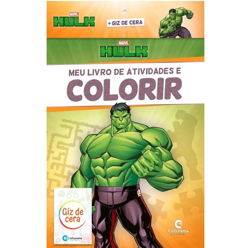 MEU LIVRO DE ATIVIDADES E COLORIR HULK COM GIZ POP