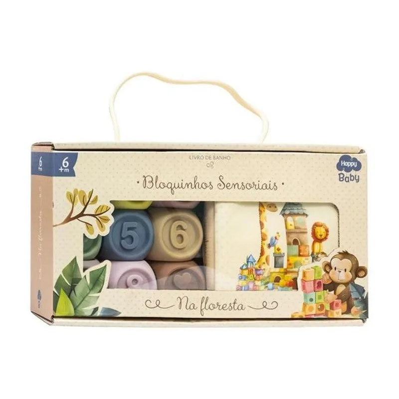 HAPPY BABY LIVRO COM BLOQUINHOS SENSORIAIS