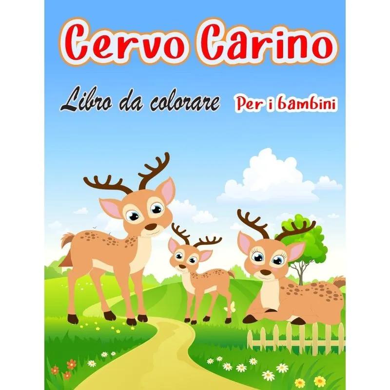 Cervo carino Libro da colorare