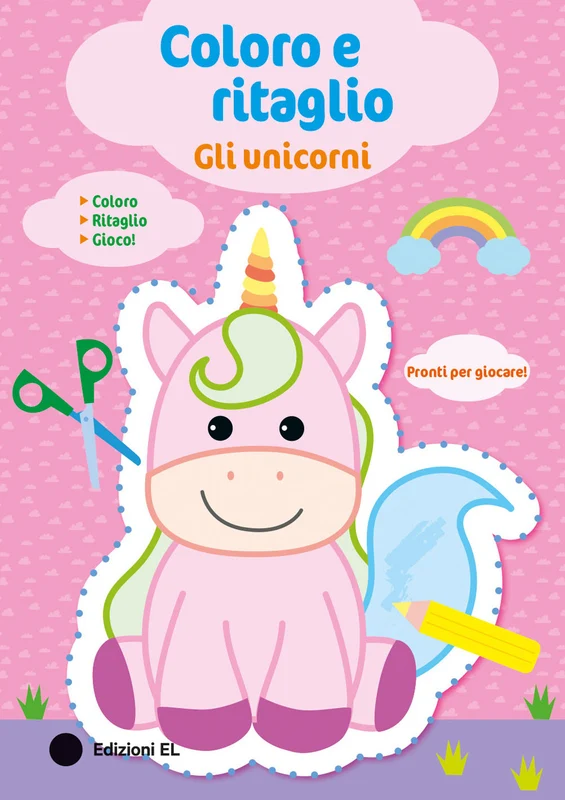 Gli unicorni. Coloro e ritaglio