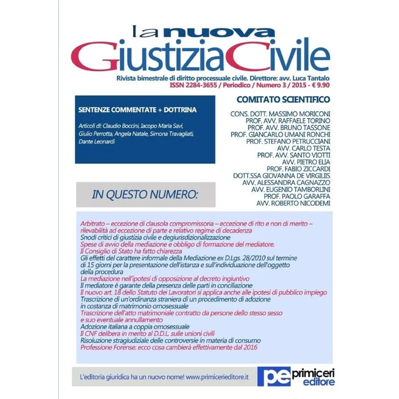 La Nuova Giustizia Civile (Numero 3/2015)