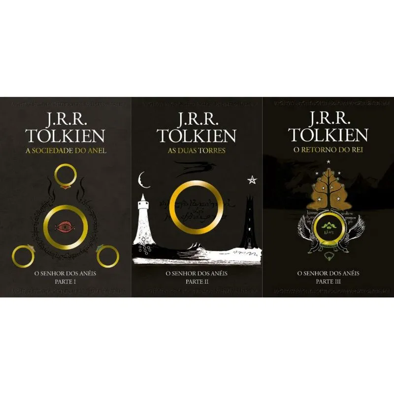 O senhor dos anéis A sociedade do anel, as duas torres, O retorno do rei kit 3 volumes