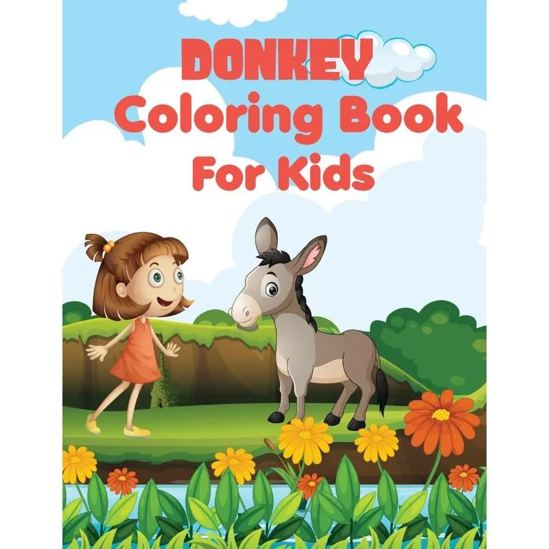 Donkey coloring book for kids