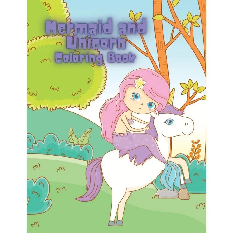 Mermaid and Unicorn Coloring Book