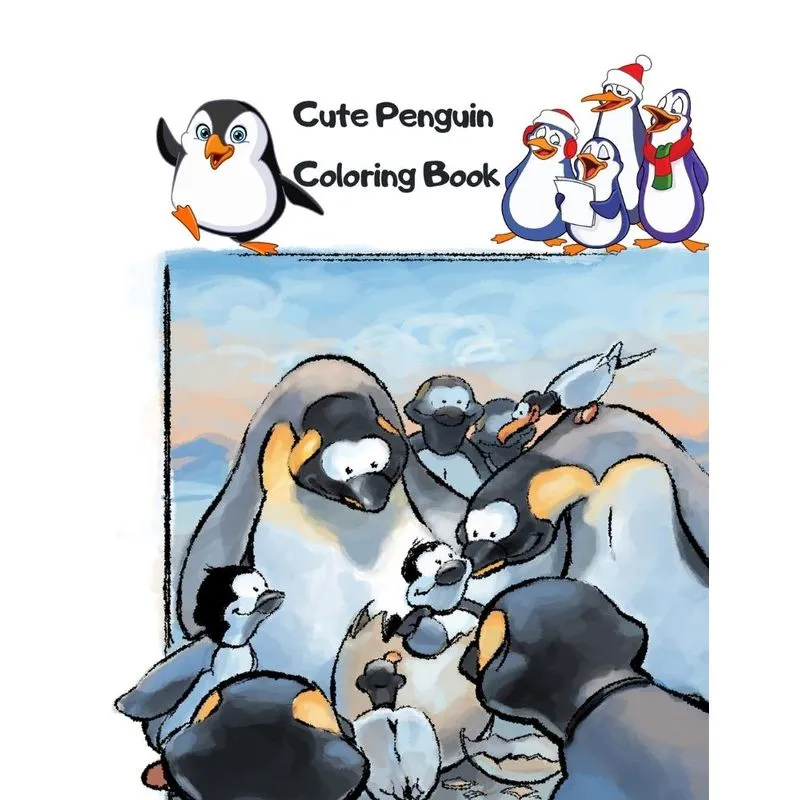 Cute Penguin Coloring Book