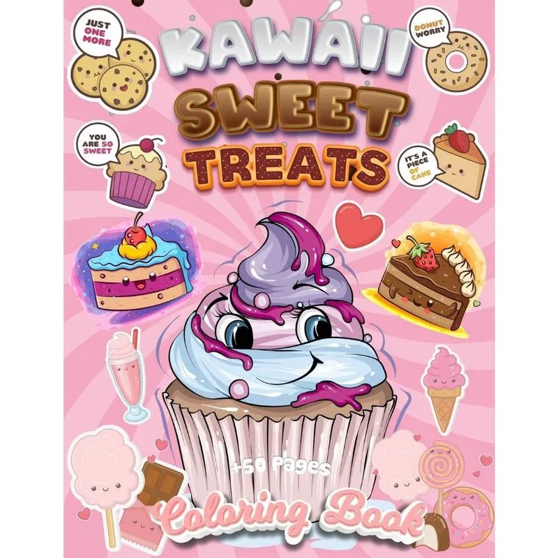 Kawaii Sweet Treats Coloring Book