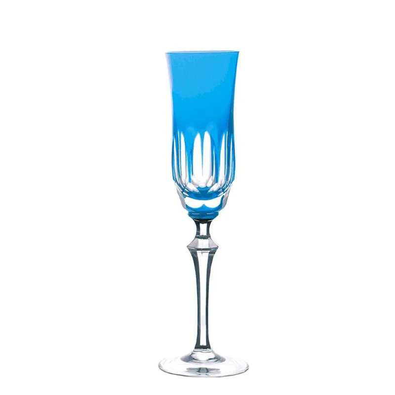 Taça de Cristal Strauss Champagne - 240 ml - Ipanema Azul Claro
