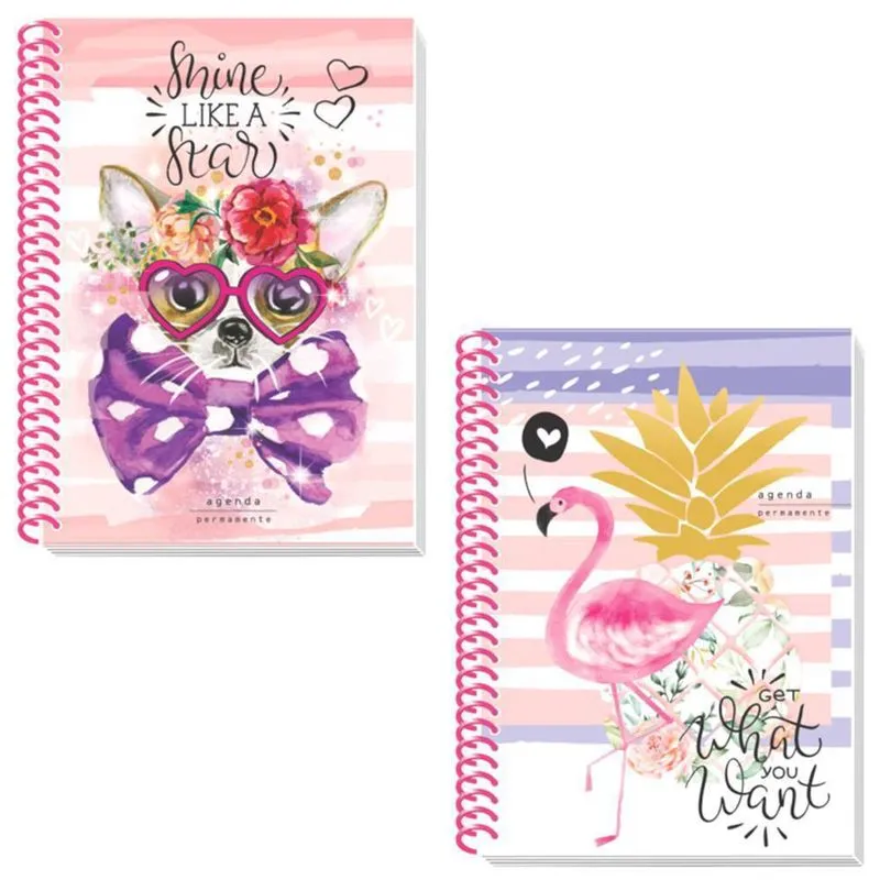Agenda Permanente Espiral Estampas Sortidas 96 Folha 22X15,5