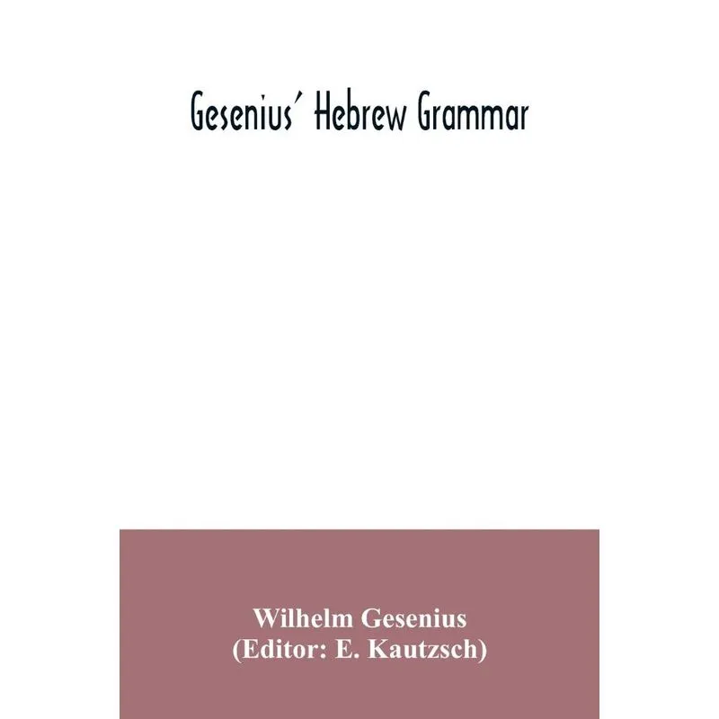 Gesenius Hebrew grammar