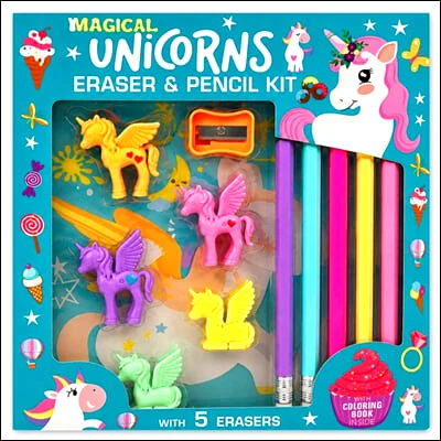 Magical Unicorns Eraser & Pencil Kit