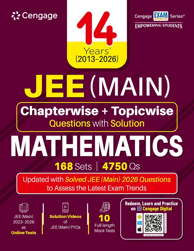 Cengage 14 Years (2013 - 2026) JEE Main Chapterwise + Topicwise Questions with Solutions: Mathematics