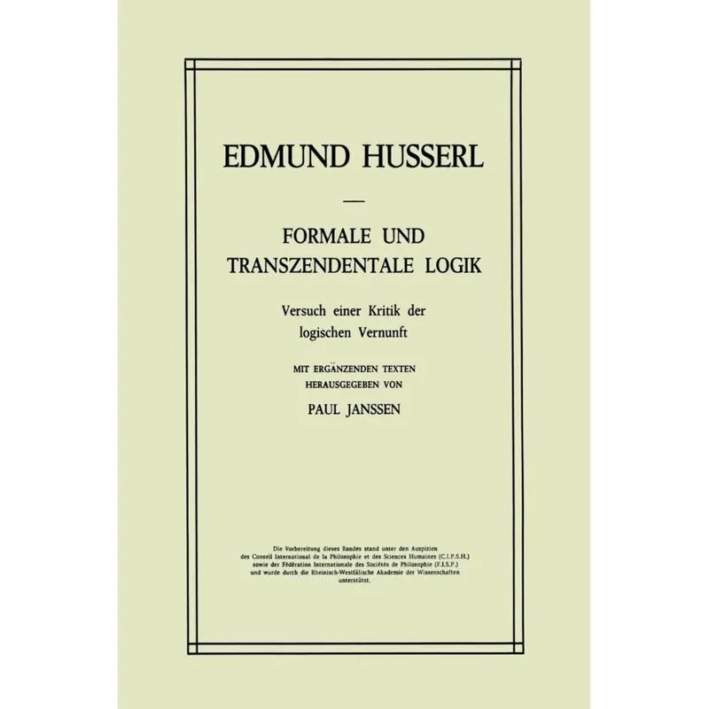 Formale und Transzendentale Logik