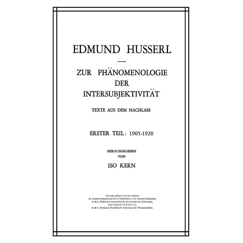Zur Phänomenologie der Intersubjektivität