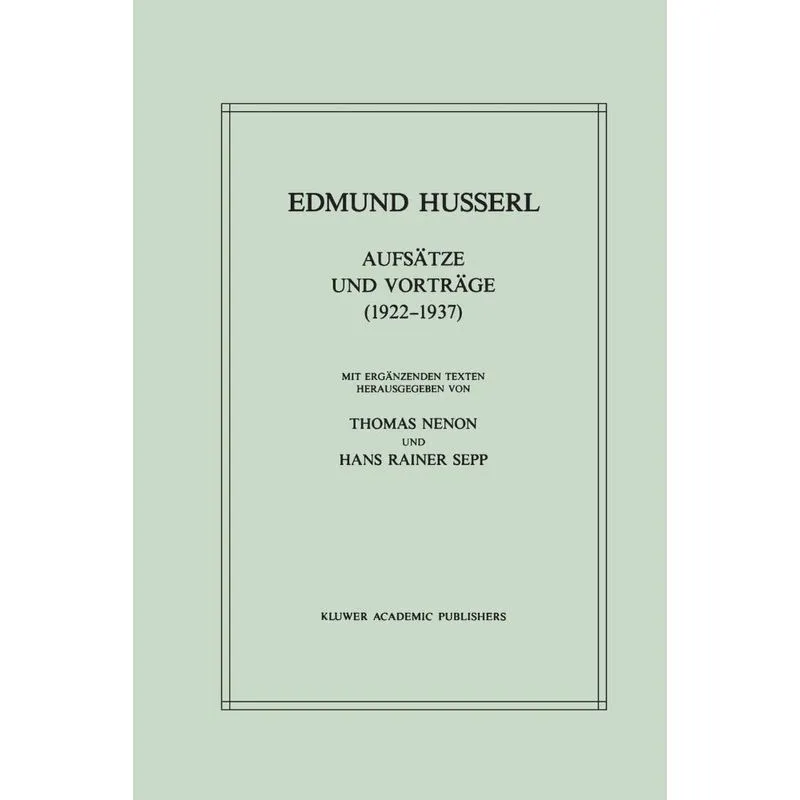 Aufsätze und Vorträge (1922-1937)