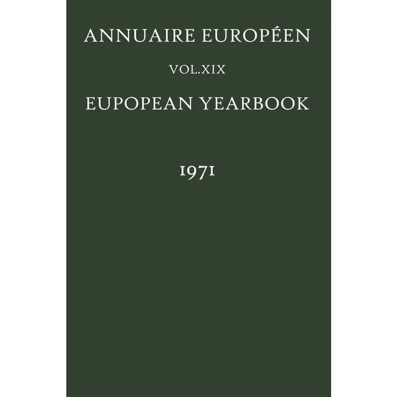 Annuaire Européen / European Yearbook