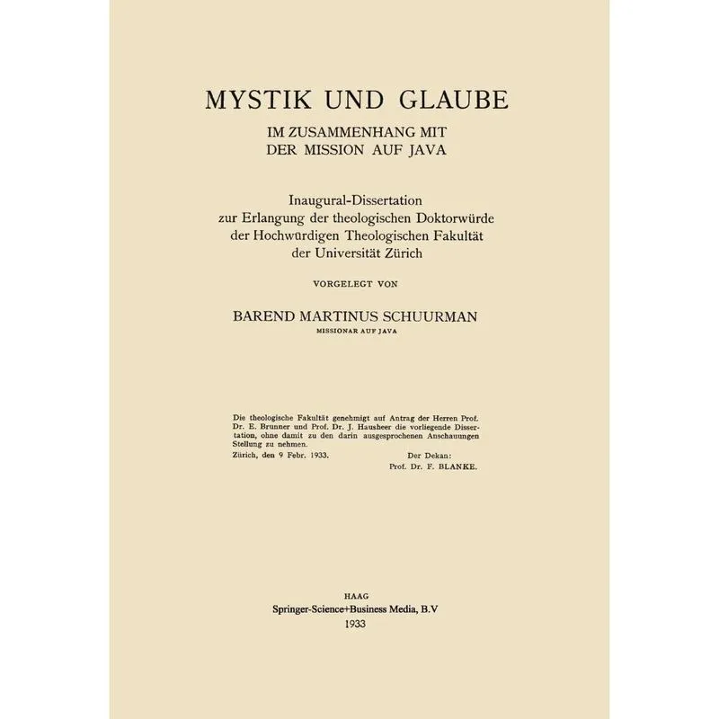 Mystik und Glaube im Zusammenhang mit der Mission auf Java