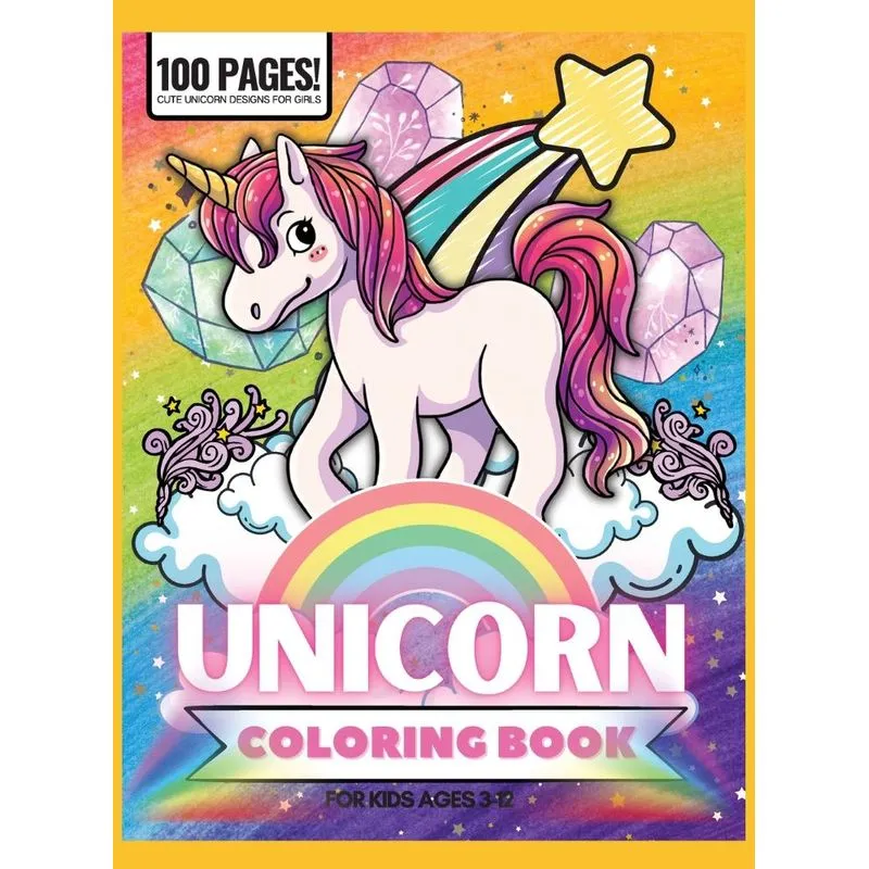 Unicorn Coloring Book, 100 Pages