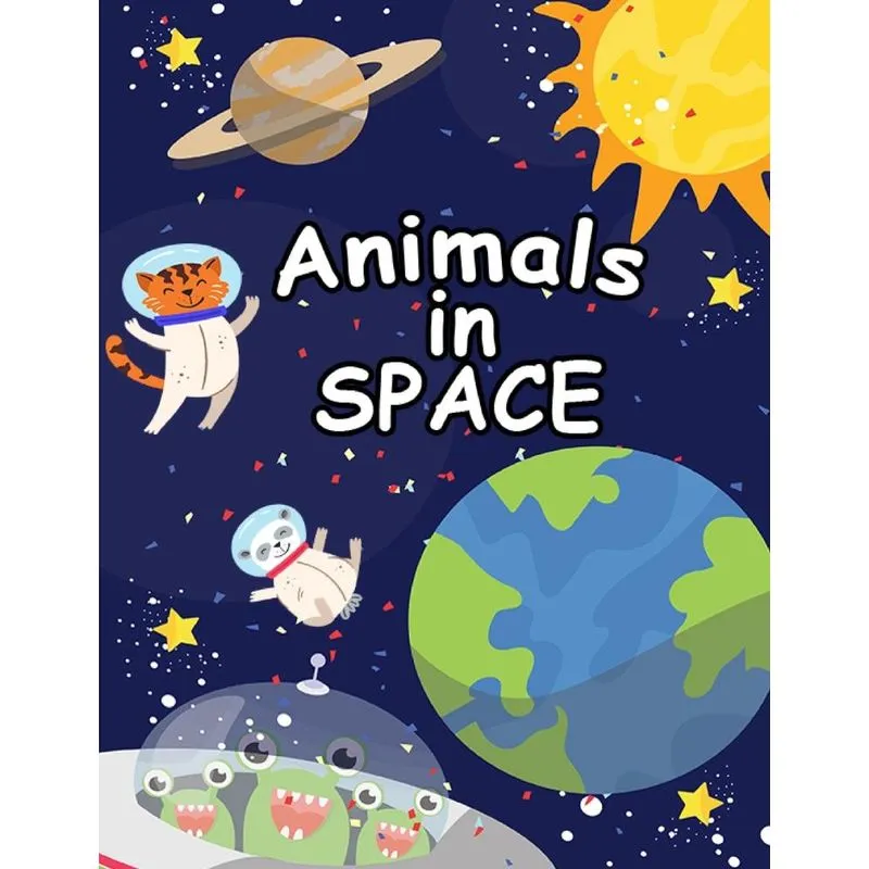 Animals In Space Coloring Book
