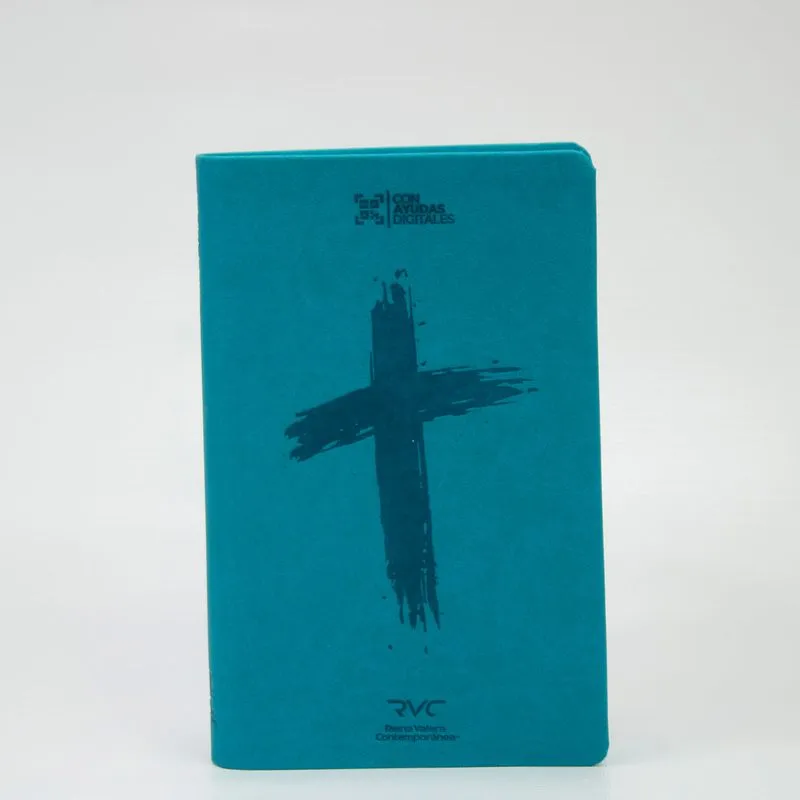 Biblia Reina Valera con ayudas digitales, azul agua marina