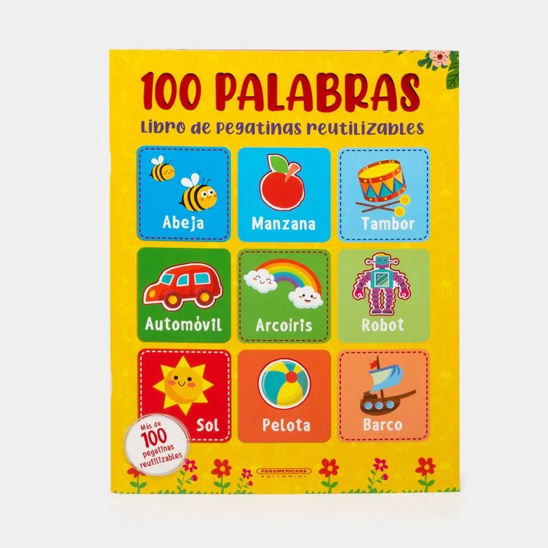 100 palabras: libro de pegatinas reutilizables