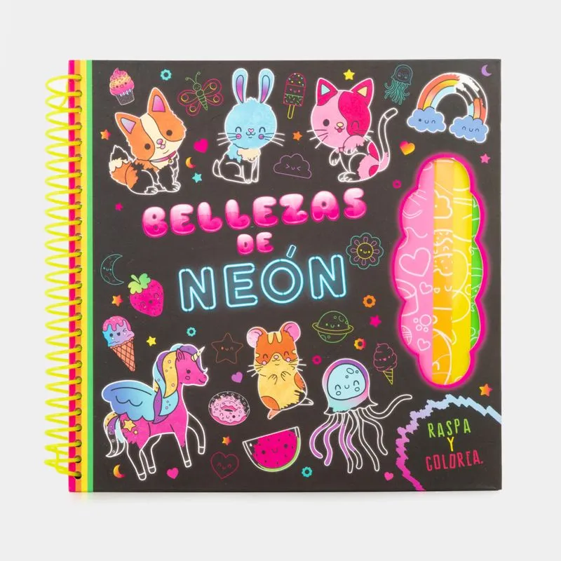 Bellezas de neón: raspa y colorea
